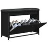 Banco Zapatero Con Cajón Abatible Negro 82x32x56 Cm Vidaxl