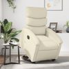 Sillón Reclinable Elevable Eléctrico De Cuero Sintético Crema Vidaxl