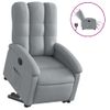 Sillón Eléctrico Reclinable Elevable De Tela Gris Claro Vidaxl