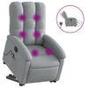 Sillón De Masaje Eléctrico Reclinable Elevable Tela Gris Claro Vidaxl