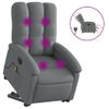 Sillón De Masaje Eléctrico Reclinable Elevable Tela Gris Oscuro Vidaxl