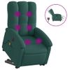 Sillón Masaje Eléctrico Reclinable Elevable Tela Verde Oscuro Vidaxl