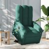 Sillón Masaje Eléctrico Reclinable Elevable Tela Verde Oscuro Vidaxl