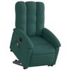 Sillón Masaje Eléctrico Reclinable Elevable Tela Verde Oscuro Vidaxl