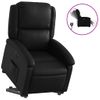 Sillón Reclinable Elevable Eléctrico De Cuero Sintético Negro Vidaxl