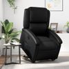 Sillón Reclinable Elevable Eléctrico De Cuero Sintético Negro Vidaxl