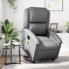 Sillón De Masaje Elevable Eléctrico Cuero Sintético Gris Vidaxl