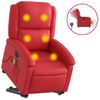 Sillón De Majaje Elevable Eléctrico Cuero Artificial Rojo Vidaxl