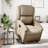 Sillón Reclinable De Masaje Eléctrico Cuero Sintético Capuchino Vidaxl