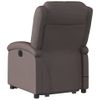 Sillón Reclinable Masaje Elevable Cuero Auténtico Marrón Oscuro Vidaxl