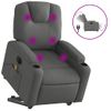 Sillón De Masaje Eléctrico Reclinable Elevable Tela Gris Oscuro Vidaxl