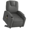 Sillón De Masaje Eléctrico Reclinable Elevable Tela Gris Oscuro Vidaxl