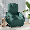 Sillón Masaje Eléctrico Reclinable Elevable Tela Verde Oscuro Vidaxl