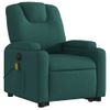 Sillón Masaje Eléctrico Reclinable Elevable Tela Verde Oscuro Vidaxl