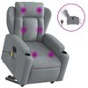 Sillón De Masaje Eléctrico Reclinable Elevable Tela Gris Claro Vidaxl