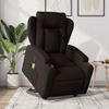 Sillón Masaje Eléctrico Reclinable Elevable Tela Marrón Oscuro Vidaxl