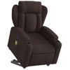 Sillón Masaje Eléctrico Reclinable Elevable Tela Marrón Oscuro Vidaxl