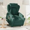 Sillón Masaje Eléctrico Reclinable Elevable Tela Verde Oscuro Vidaxl