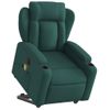 Sillón Masaje Eléctrico Reclinable Elevable Tela Verde Oscuro Vidaxl