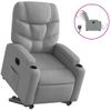 Sillón Eléctrico Reclinable Elevable De Tela Gris Claro Vidaxl