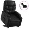 Sillón Reclinable Y Elevable Eléctrico Cuero Sintético Negro Vidaxl