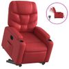 Sillón Elevable Eléctrico Cuero Artificial Rojo Vidaxl