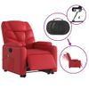 Sillón De Majaje Elevable Eléctrico Cuero Artificial Rojo Vidaxl