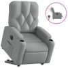 Sillón Eléctrico Reclinable Elevable De Tela Gris Claro Vidaxl