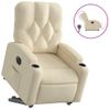 Sillón Eléctrico Reclinable Elevable De Tela Color Crema Vidaxl