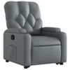 Sillón Reclinable Elevable Cuero Artificial Gris Vidaxl