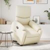 Sillón Reclinable Elevable Cuero Artificial Color Crema Vidaxl