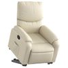 Sillón Reclinable Elevable Cuero Artificial Color Crema Vidaxl