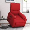 Sillón Reclinable Elevable Cuero Artificial Rojo Vidaxl