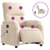 Sillón Reclinable De Masaje Eléctrico Tela De Microfibra Beige Vidaxl