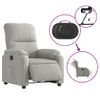 Sillón Eléctrico Reclinable Elevable Tela Microfibra Gris Claro Vidaxl