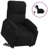 Sillón Eléctrico Reclinable Elevable Tela Microfibra Negro Vidaxl