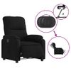 Sillón Eléctrico Reclinable Elevable Tela Microfibra Negro Vidaxl