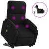 Sillón Masaje Eléctrico Reclinable Elevable Tela Negro Vidaxl