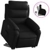 Sillón Reclinable Elevable Cuero Artificial Negro Vidaxl