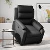 Sillón Reclinable Elevable Cuero Artificial Negro Vidaxl