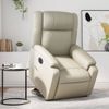 Sillón Reclinable Elevable Eléctrico De Cuero Sintético Crema Vidaxl