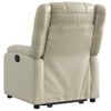 Sillón Reclinable Elevable Eléctrico De Cuero Sintético Crema Vidaxl