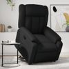 Sillón Reclinable Elevable Cuero Artificial Negro Vidaxl