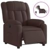 Sillón Reclinable Eléctrico Tela Marrón Oscuro Vidaxl