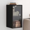 Mueble De Pared Con Puertas De Vidrio Negro 35x37x68,5 Cm Vidaxl