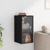 Mueble De Pared Con Puertas De Vidrio Negro 35x37x68,5 Cm Vidaxl