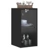 Mueble De Pared Con Puertas De Vidrio Negro 35x37x68,5 Cm Vidaxl