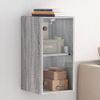 Mueble De Pared Puertas De Vidrio Gris Sonoma 35x37x68,5 Cm Vidaxl