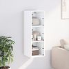 Mueble De Pared Con Puertas De Vidrio Blanco 35x37x100 Cm Vidaxl