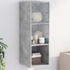 Mueble De Pared Puertas De Vidrio Gris Hormigón 35x37x100 Cm Vidaxl